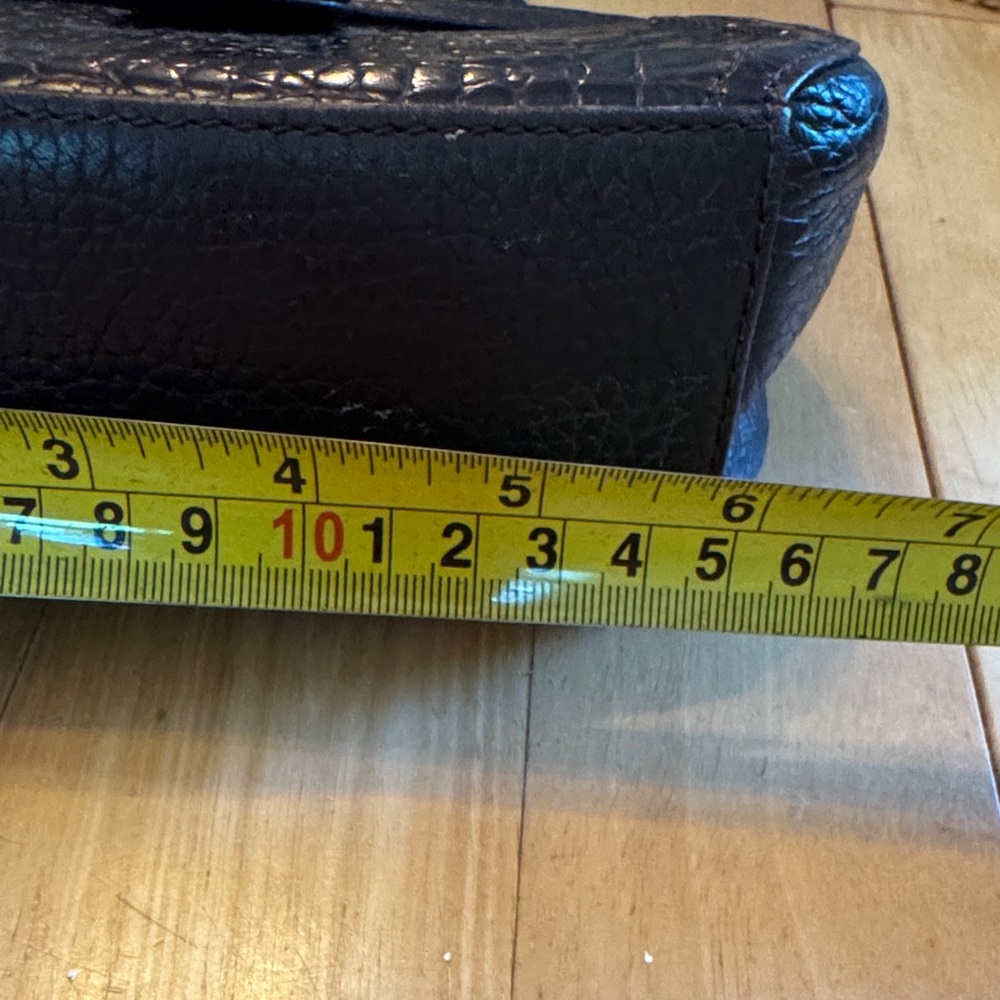 Brighton Mini Embossed Leather Bag in Dark Brown Purse Crossbody Handbag - Picture 7 of 9